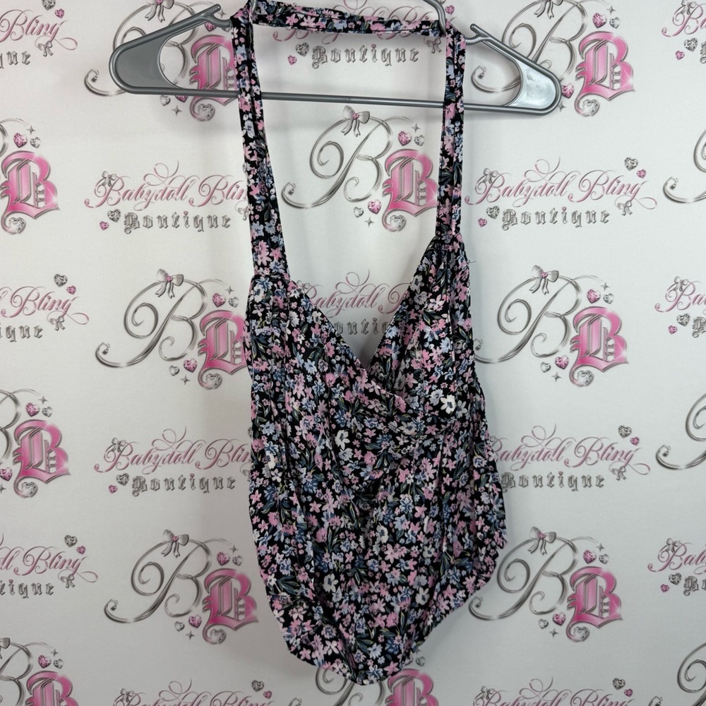 Bag tote shoulder slouchy flowers Floral Black and Pink Women's Hobo Bag